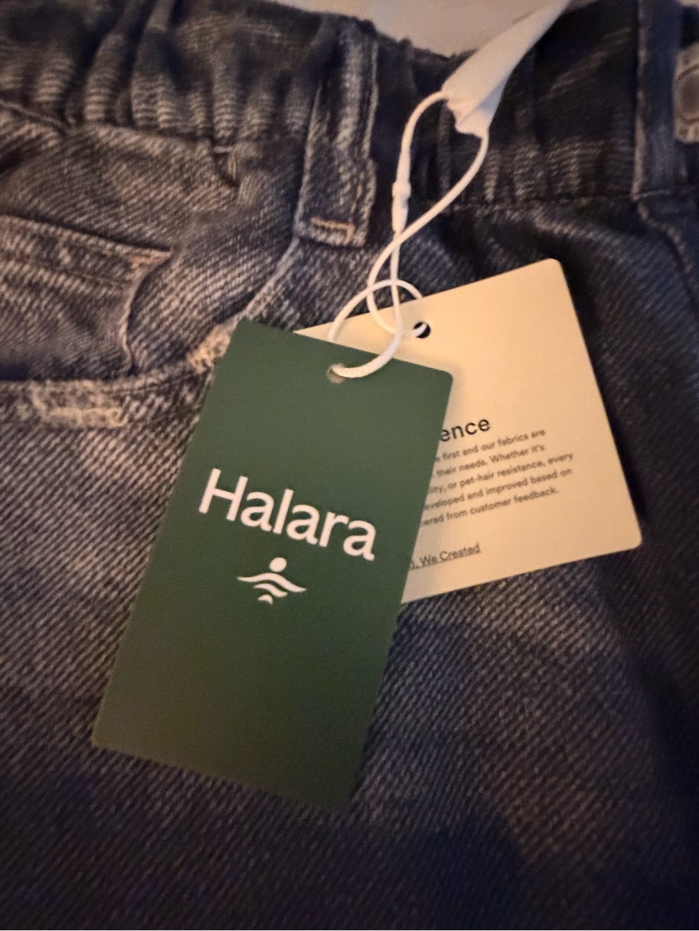 NWT 💙HALARA Women's Wide-Leg Distressed pull on fake Blue Denim Jeans - Picture 9 of 9